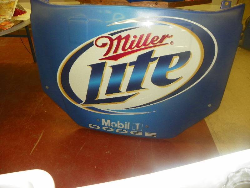 lot 101 image: Miller Lite Race Car hood decoration