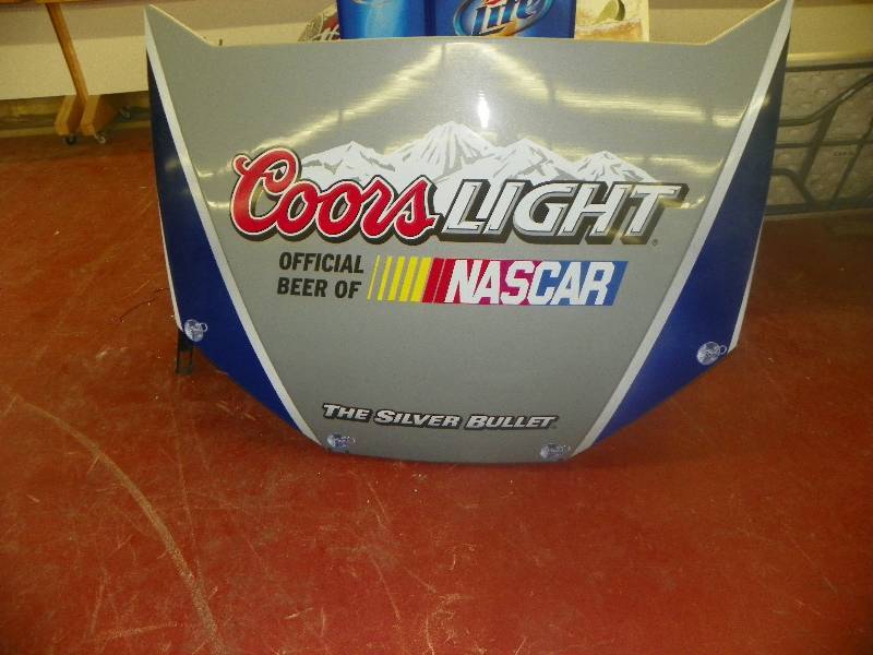 lot 102 image: Coors Light Nascar Race car hood decoration
