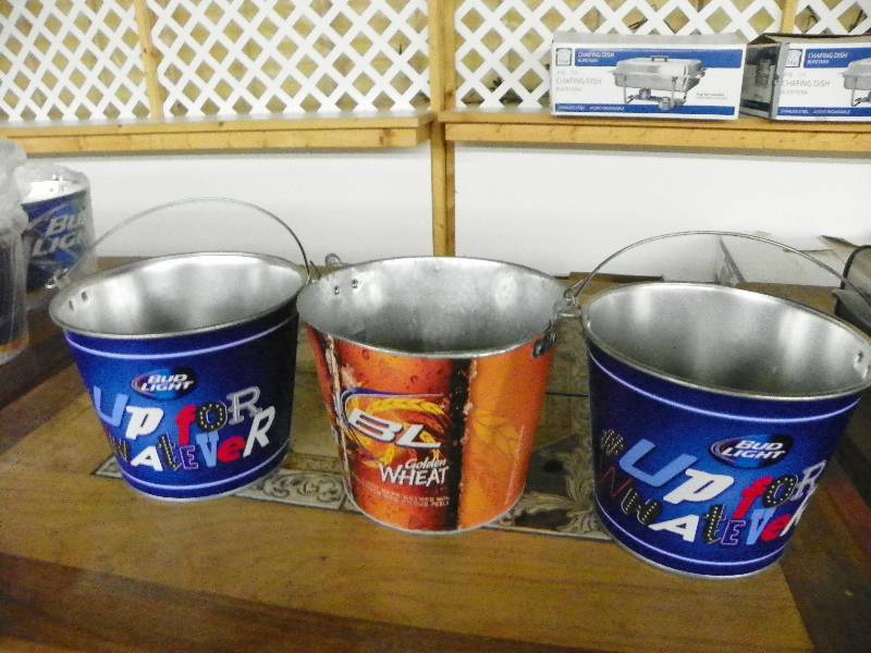 lot 131 image: 3 metal beer buckets