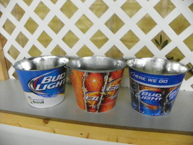 lot 132 image: 3 metal beer buckets