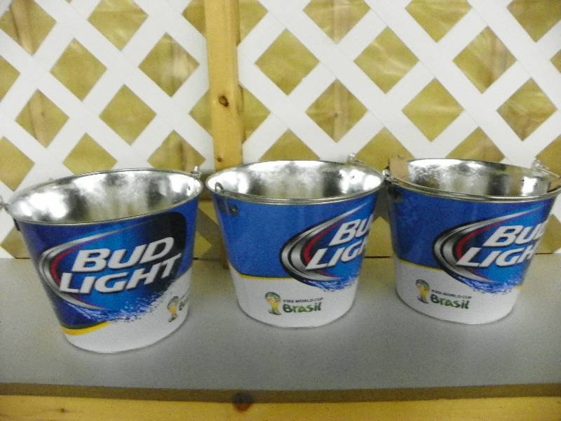 lot 134 image: 3 metal beer buckets