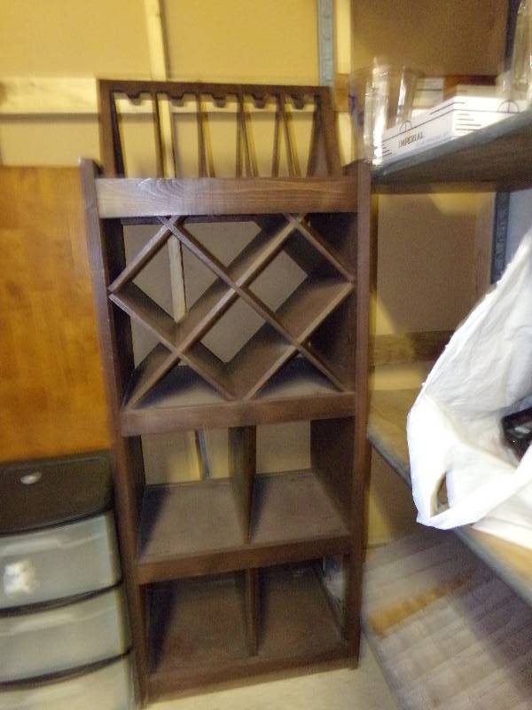 lot 197 image: Wine rack display shelf, 24 wide x 53 tall x 16 deep