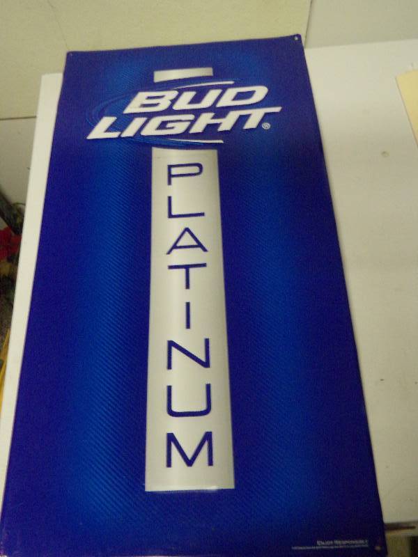 lot 202 image: Bud Light Platinum bar sign
