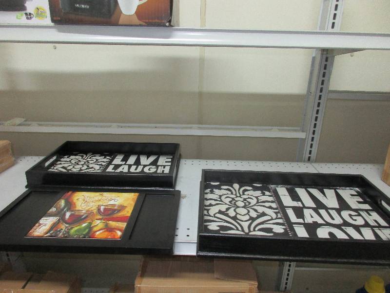 2- home decor serving trays - live laugh love