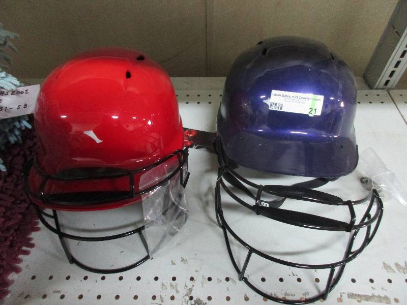 2 youth baseball helmets