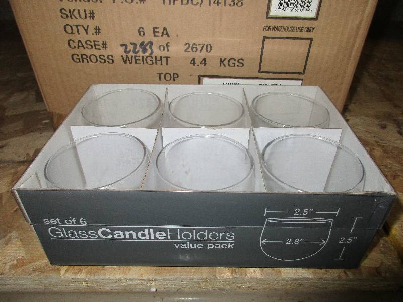 12 cases of 6 clear glass tealight holders