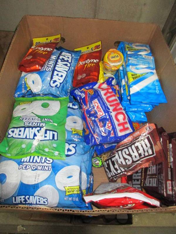 candy lot - 12 life saver mints - 50 packs of gum - 3 bags mini crunch bars