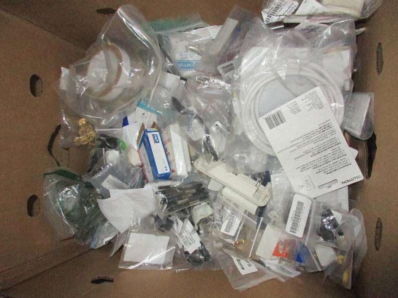 misc box of hardware and cords