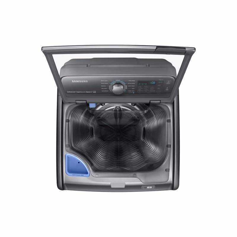 lot 3 image: Brand New- Samsung Model (WA48J7770AP) 4.8 cu. ft. High-Efficiency Top Load Washer- Platinum