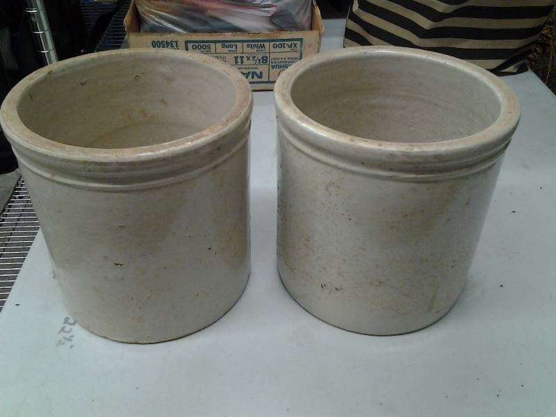 lot 37 image: 2-Old 1 Gallon Crocks