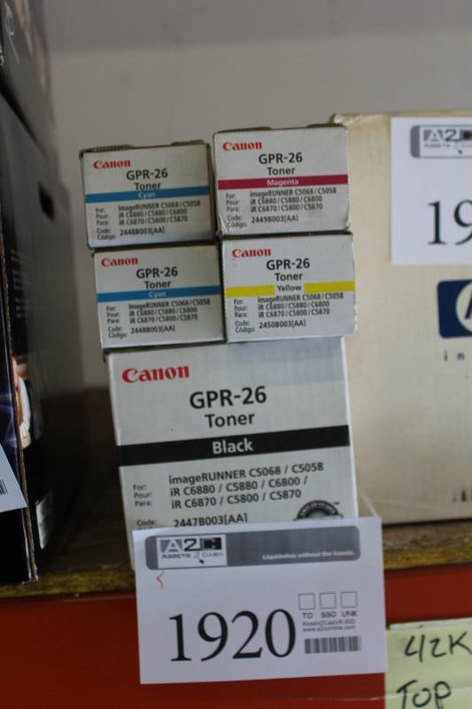lot 1920 image: Lot of (5) Canon Toner Cartridges