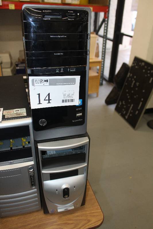 lot 14 image: Lot of (2) Computer Desktops Includes 1) HP Pavilion AND 1) Gateway