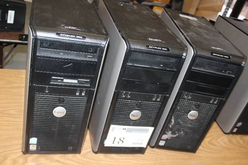 lot 18 image: Lot of (3) Dell Computer Desktops Includes 1) Optiplex 320 AND 1) Optiplex 360 AND 1) Optiplex 380