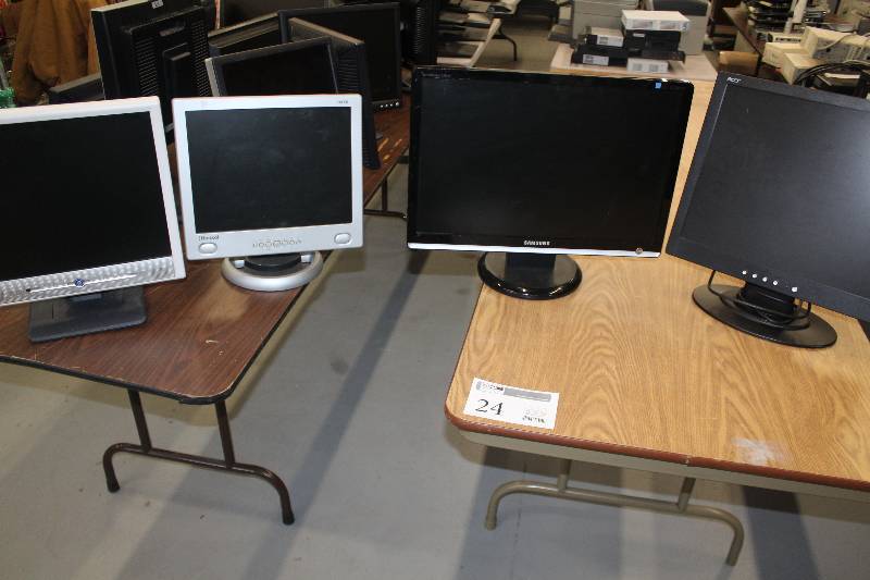lot 24 image: Lot of (4) Benq,Hansol,Samsung,Acer Flatscreen Monitors Includes 1) 17in AND 1) 15in. AND 1) 19in. AND 1) 22in.