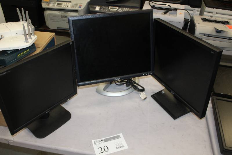 lot 20 image: Lot of (3) LG,Dell,Acer Computer Flatscreen Monitors Includes 2) 17in AND 1) 18in.