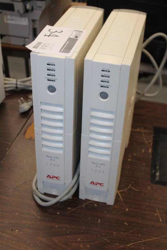 lot 34 image: Lot of (2) APC Back-UPS RS 1200 Battery Backup