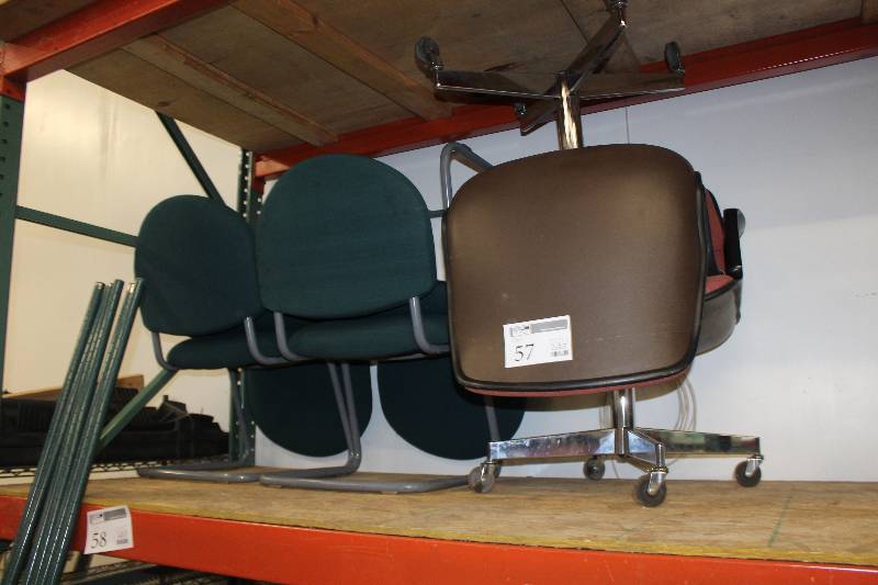lot 57 image: Lot of (6) Padded Rolling Office Chairs