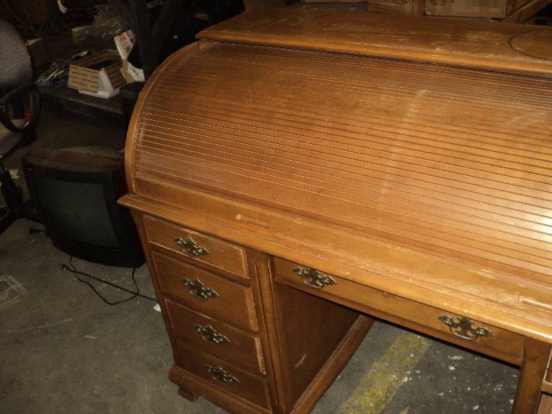 lot 23 image: rolltop desk, 42in high, 26in deep,...