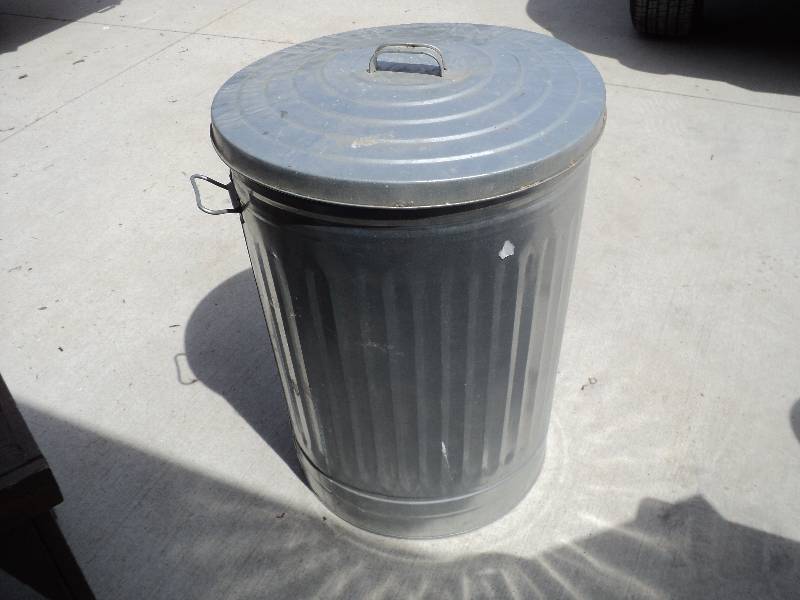lot 53 image: galvanized garbage can...