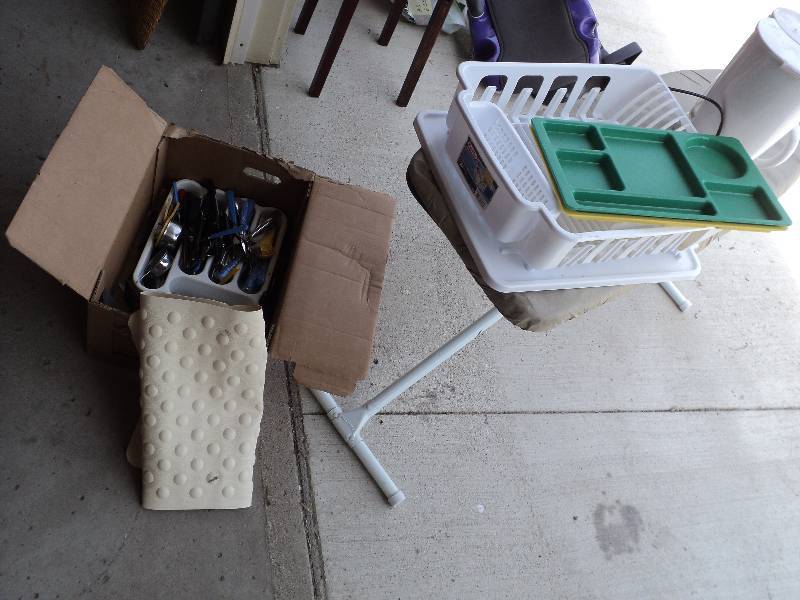 lot 58 image: ironing board, kitchen misc....