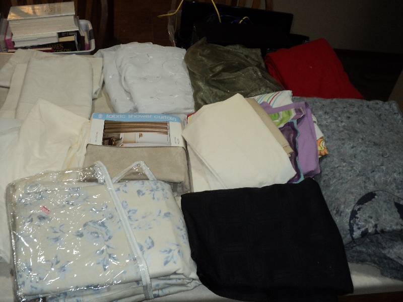 lot 106 image: curtains, sheets, and blankets...