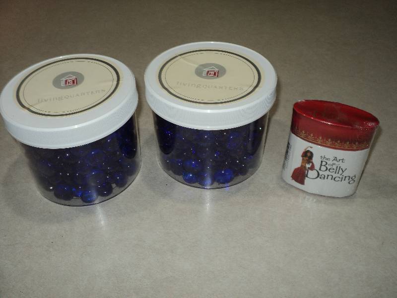 lot 112 image: blue glass pebbles and the art of b...