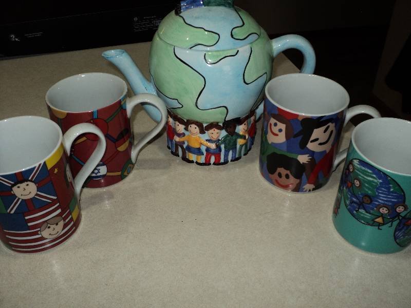 lot 120 image: coffee set with world images...