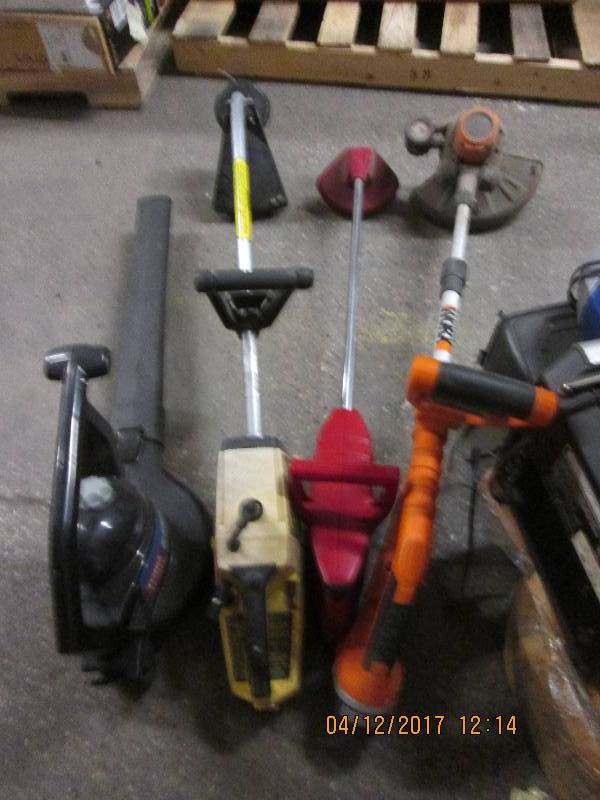 lot 222 image: 3 weed whips 1 gas 1 electric and 1...