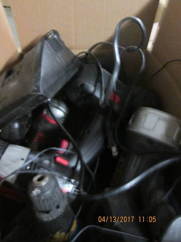 lot 233 image: lot of different drills and charger...