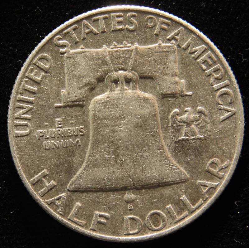 1959 FRANKLIN SILVER HALF DOLLAR AU