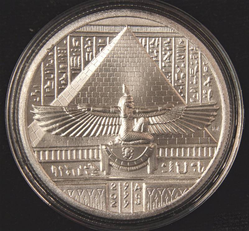 2 TROY OZ. .999 FINE SILVER EGYPTIAN GOD SERIES IN AIRTITE HOLDER