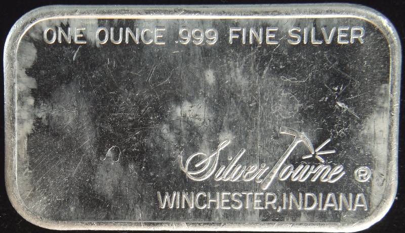 1 TROY OZ. .999 FINE SILVER BAR VINTAGE COVERED WAGON BY SILVERTOWNE