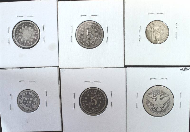 GROUP OF 6 TYPE COINS AS PICTURED