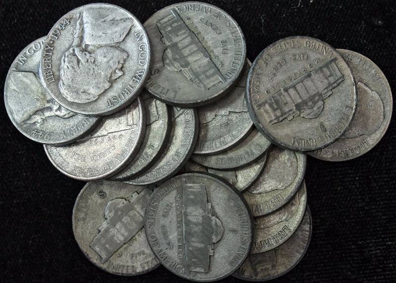 GROUP OF 16 WAR TIME WWII SILVER WAR NICKELS 35% SILVER