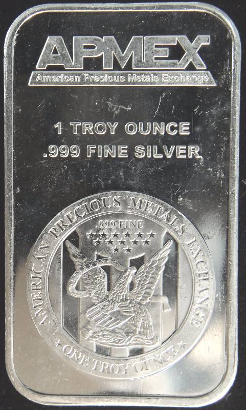 1 TROY OZ. .999 FINE SILVER BAR APMEX