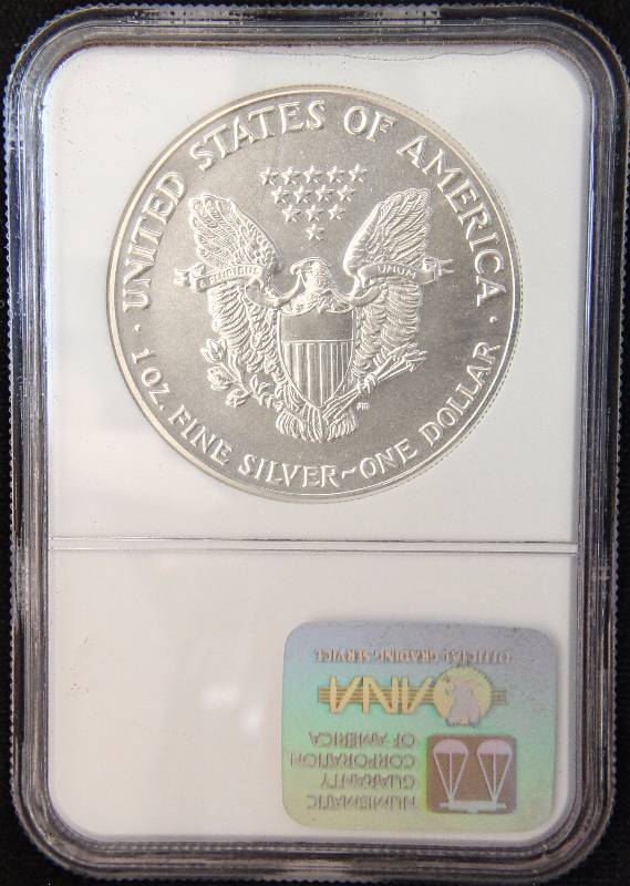 1992 AMERICAN SILVER EAGLE 1 TROY OZ. .999 FINE SILVER DOLLAR MS69 NGC