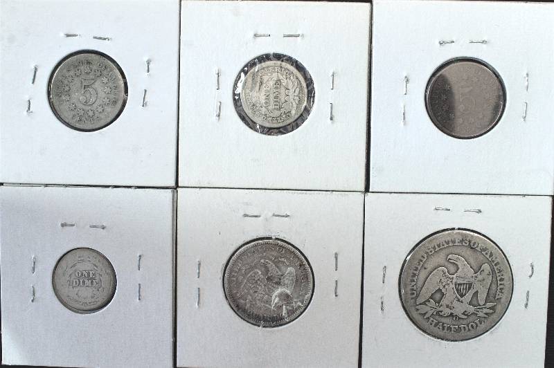 GROUP OF 6 TYPE COINS AS PICTURED