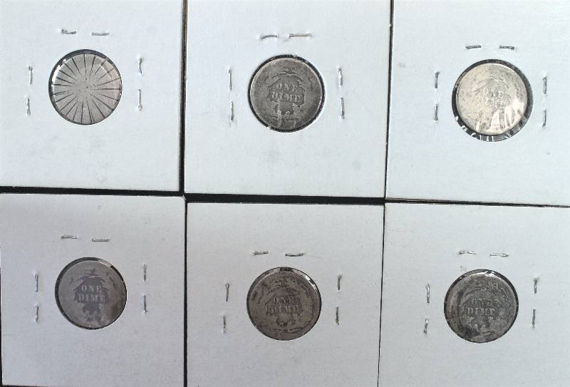 GROUP OF 6 TYPE COINS AS PICTURED