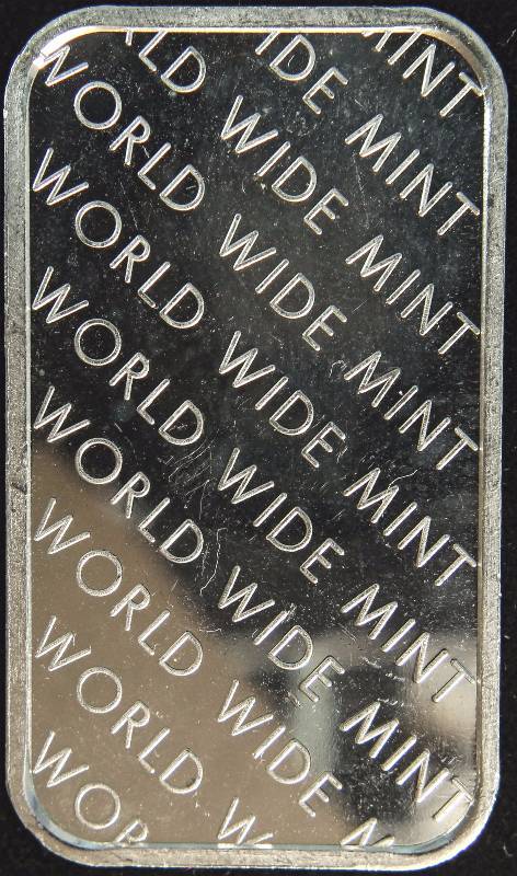 1 TROY OZ. .999 FINE SILVER BAR WORLD WIDE MINT