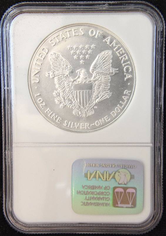 1993 AMERICAN SILVER EAGLE 1 TROY Oz. .999 FINE SILVER DOLLAR MS69 NGC