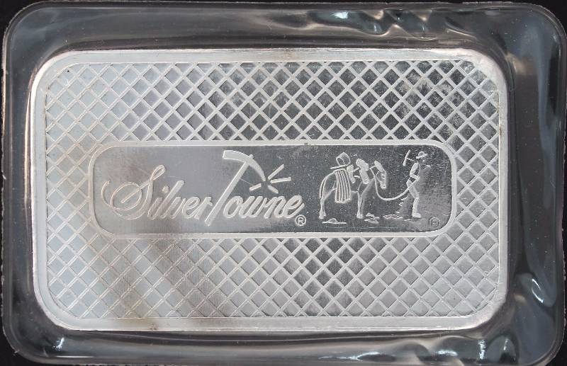 5 TROY Oz. .999 FINE SILVER BAR PROSPECTOR BY SILVERTOWNE SEALED