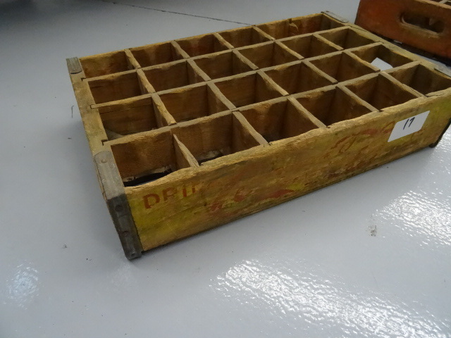 lot 17 image: Vintage wood Coca Cola pop bottle c...