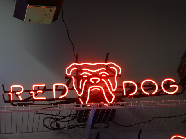 lot 45 image: Red Dog lighted Neon sign. Works...