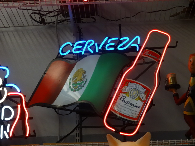lot 46 image: Budweiser Cerveza lighted Neon sign...