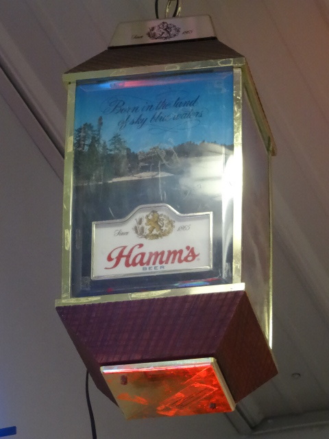 lot 49 image: Lighted Hamms ceiling light...