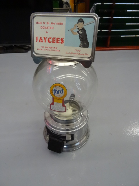 lot 52 image: Ford Vintage gumball vending unit. ...