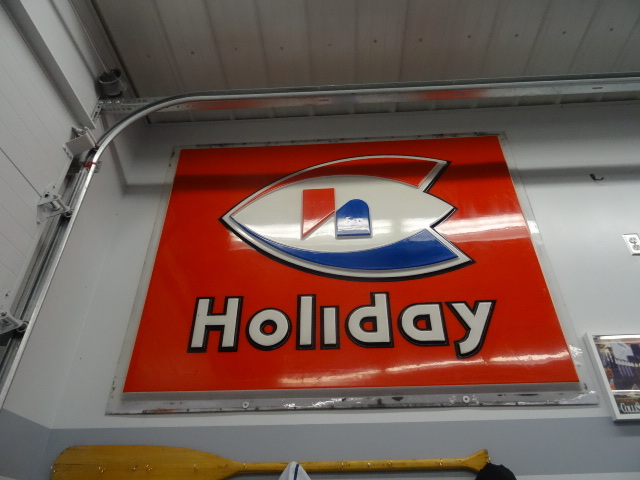 lot 70 image: Vintage Holiday sign. 72 x 57. Plas...