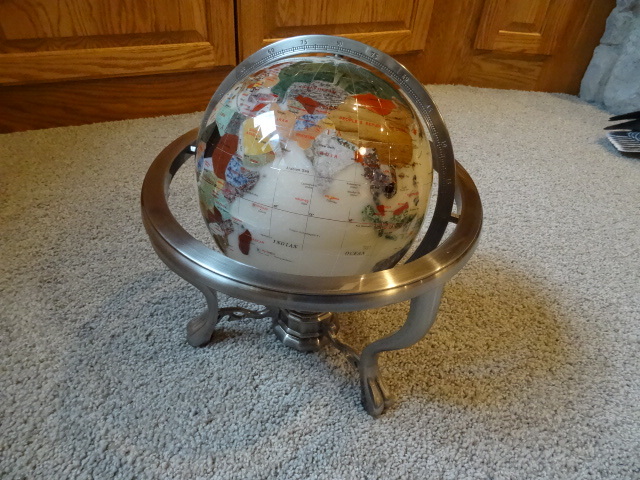 lot 81 image: Brass globe with compass. Excellent...