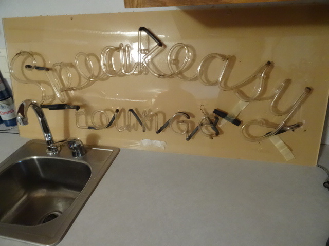 lot 92 image: Speak easy lounge neon light. No tr...