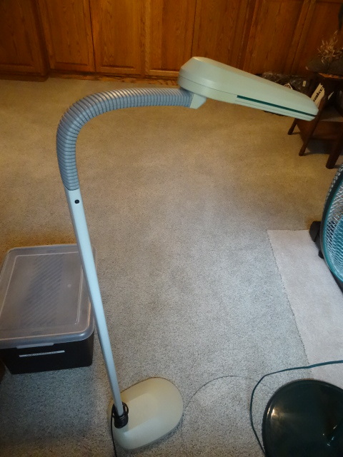 lot 98 image: Floor base desk lamp. Bendable arm....